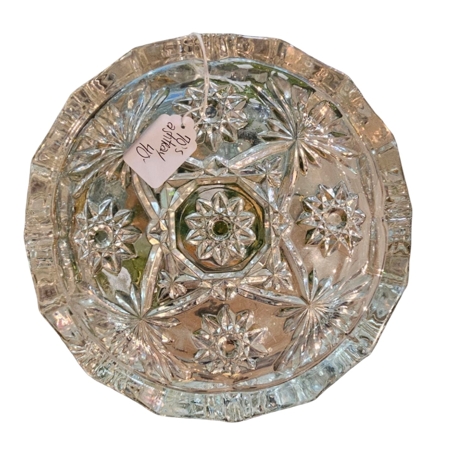 1960s Pressed Glass Starburst Ashtray