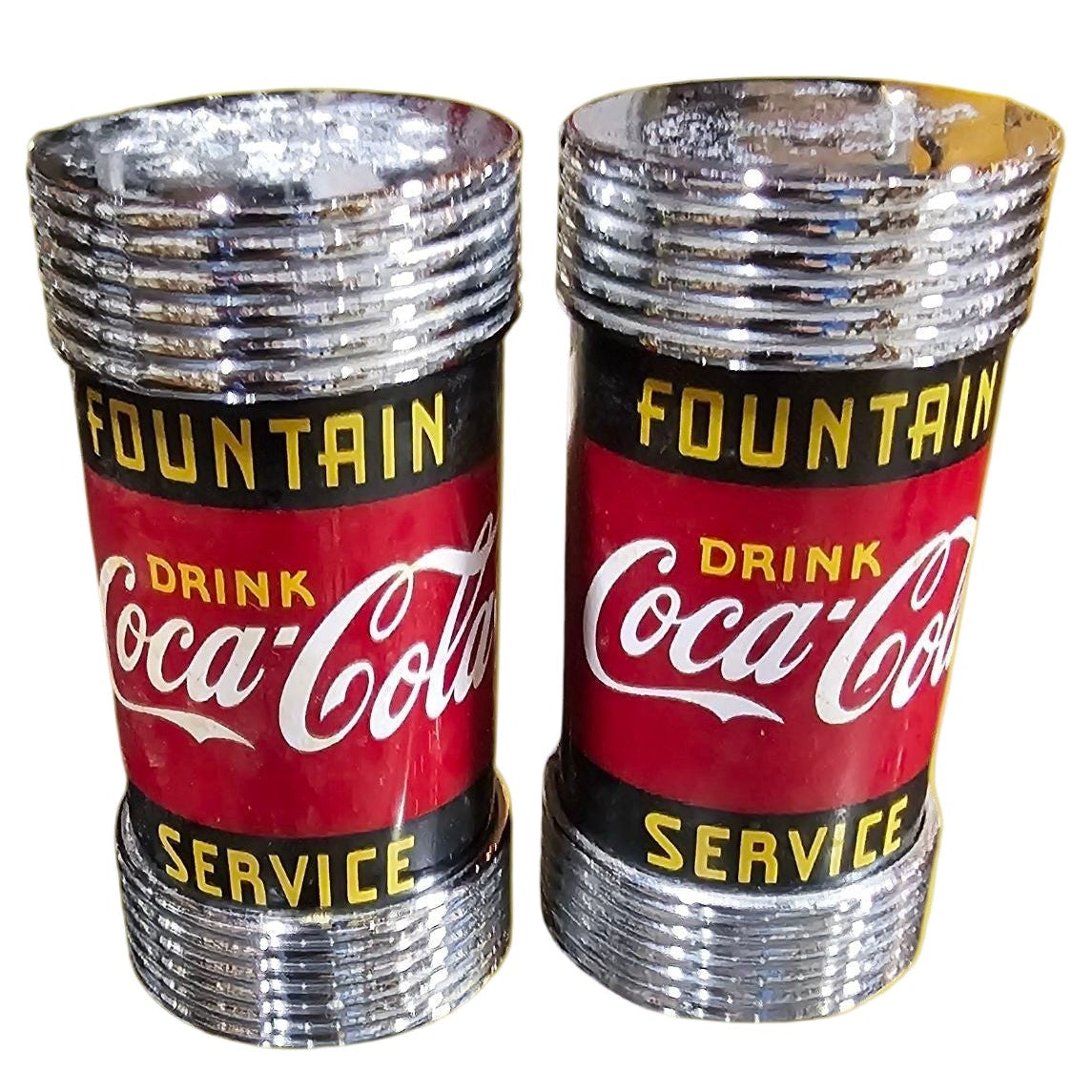 1997 Coca-Cola Fountain Service Salt & Pepper Shaker Set – Retro Diner Collectible