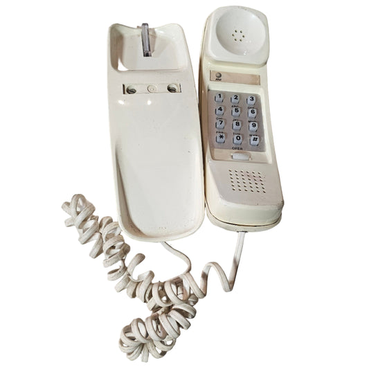 Ivory Slimline Telephone — Clean 80s/90s Minimalist Retro