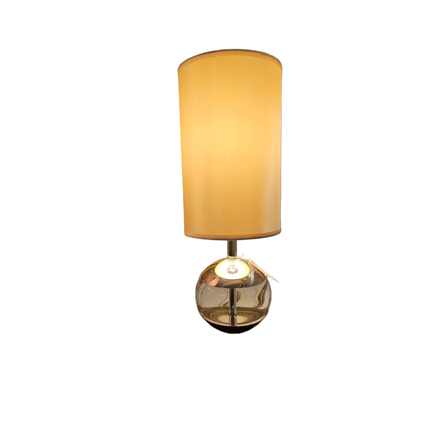 Table Lamp – Mid-Century Modern Orb Base with Drum Shade (1960s–1970s)
