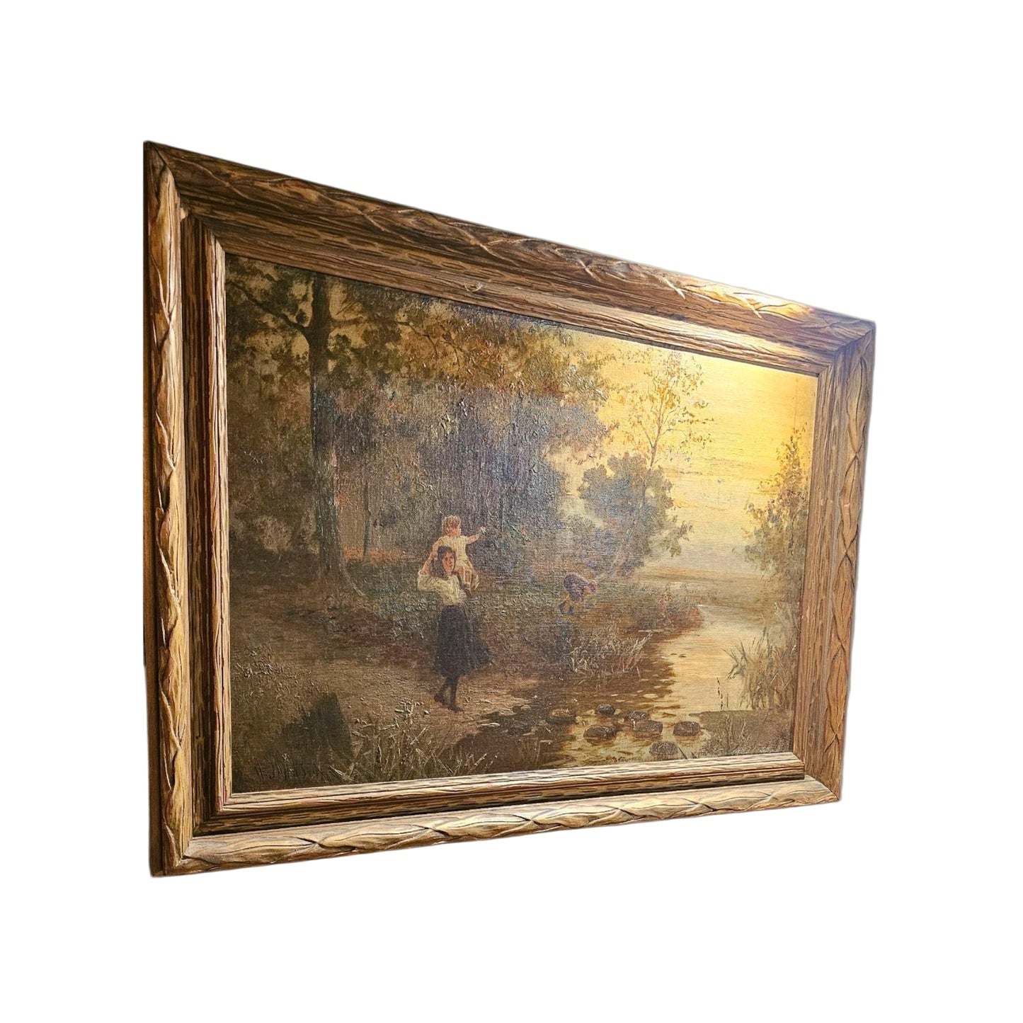 Landscape Painting by Sir Alfred East – Framed 19th-Century Oil on Canvas”