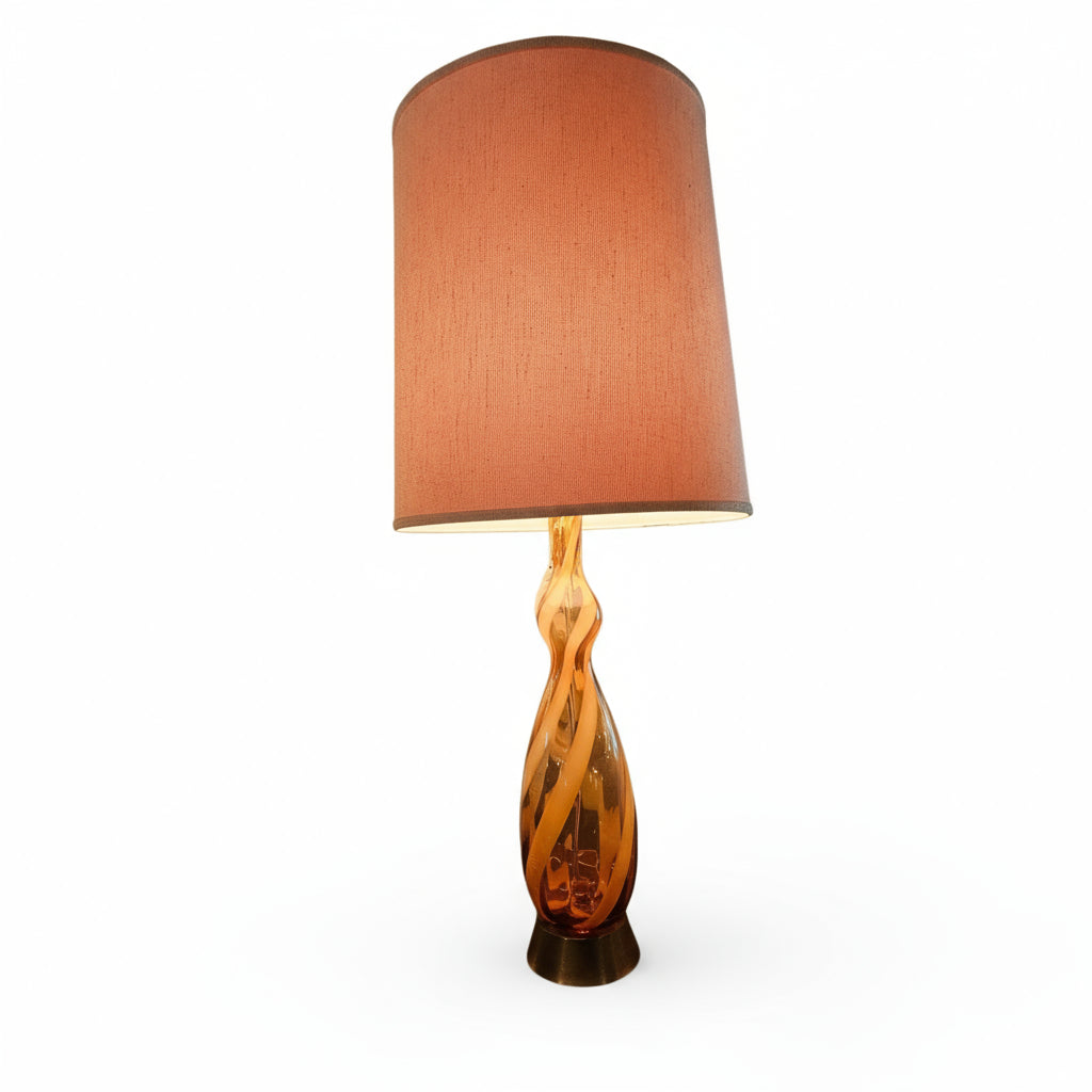 Amber Murano-Style Glass Lamp