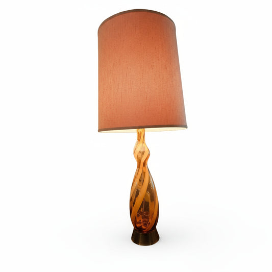 Amber Murano-Style Glass Lamp