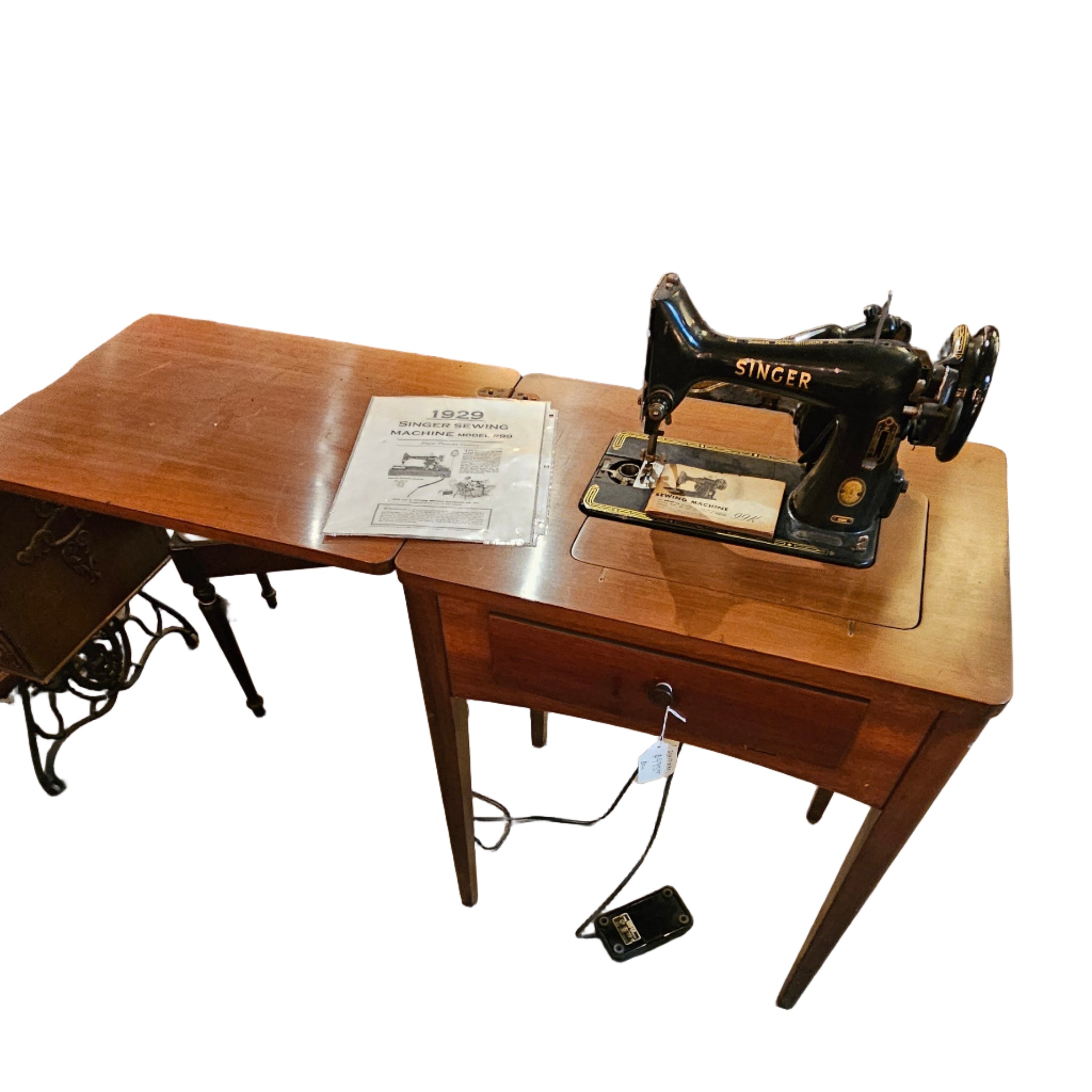 1929 Singer Model 99K Sewing Machine + Original Wood Cabinet