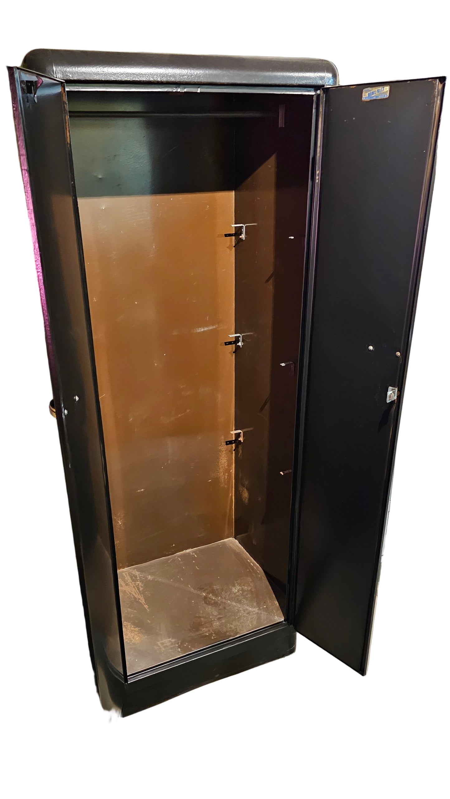 Art Deco Black Metal Wardrobe Cabinet