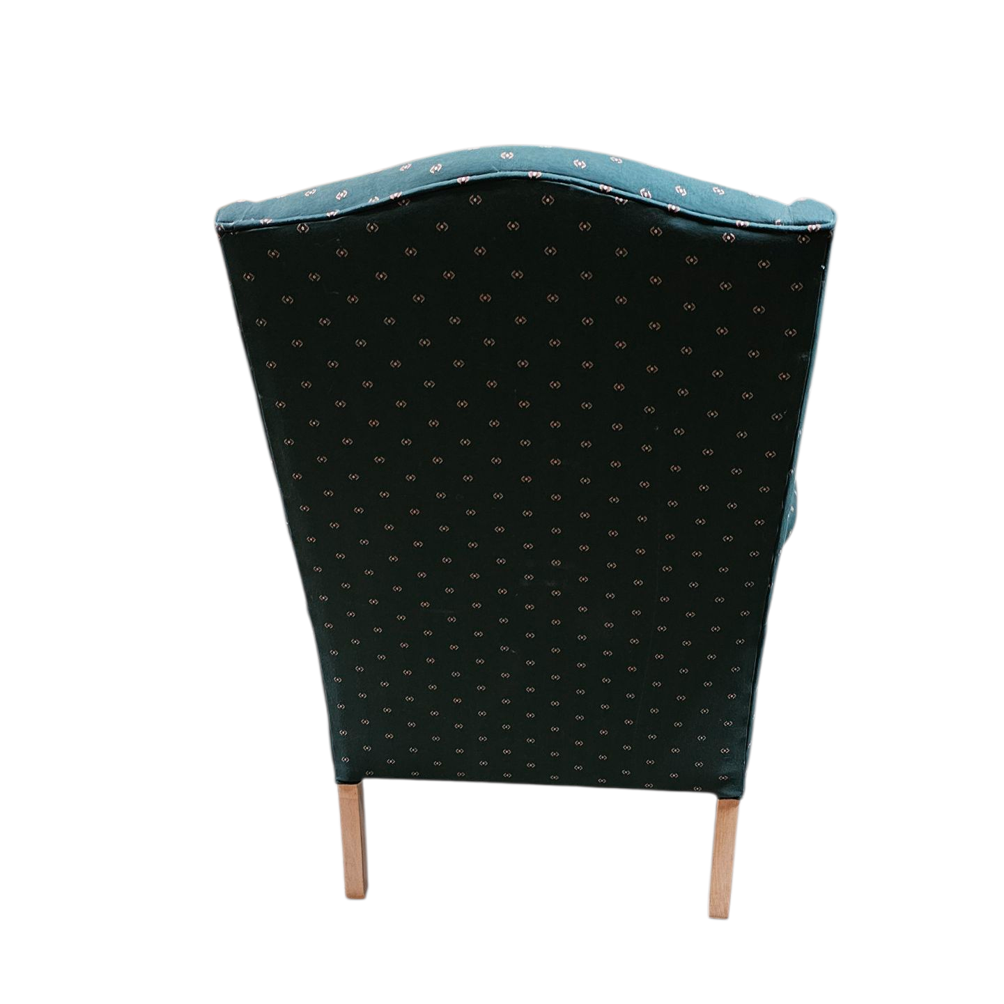 Teal Wingback Chair with Queen Anne Legs