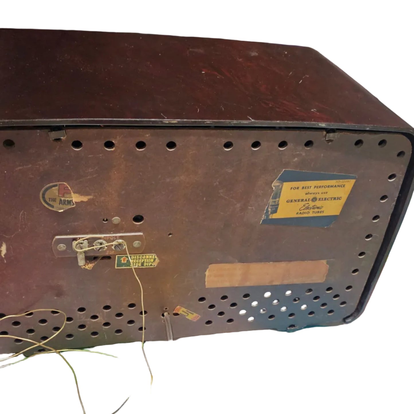 General Electric Tabletop Radio with Round Dial | Mid-Century Tube Radio | Black Bakelite AM Radio