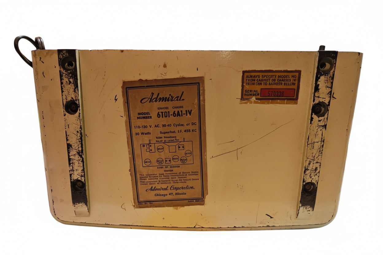 Vintage Admiral Super Aercoscope Tube Radio – Ivory Bakelite AM Tabletop Radio, Mid-Century