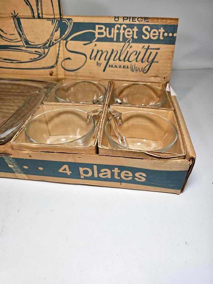 Eight Piece Vintage Glass Serving Set