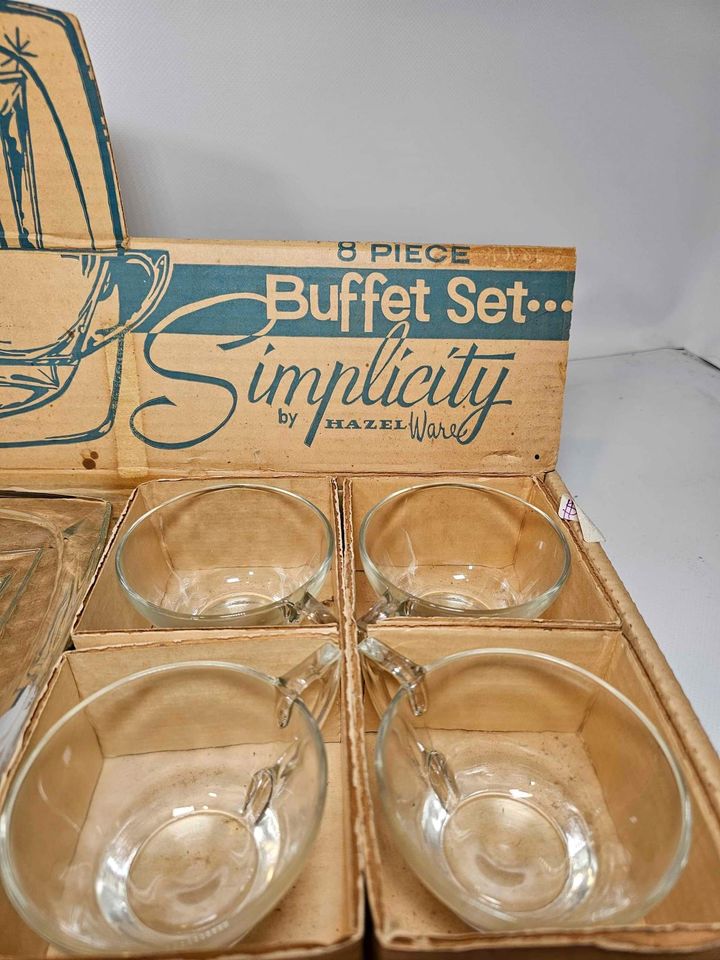 Eight Piece Vintage Glass Serving Set
