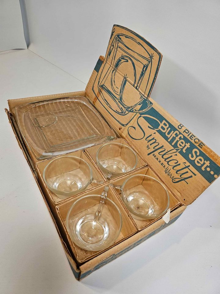 Eight Piece Vintage Glass Serving Set