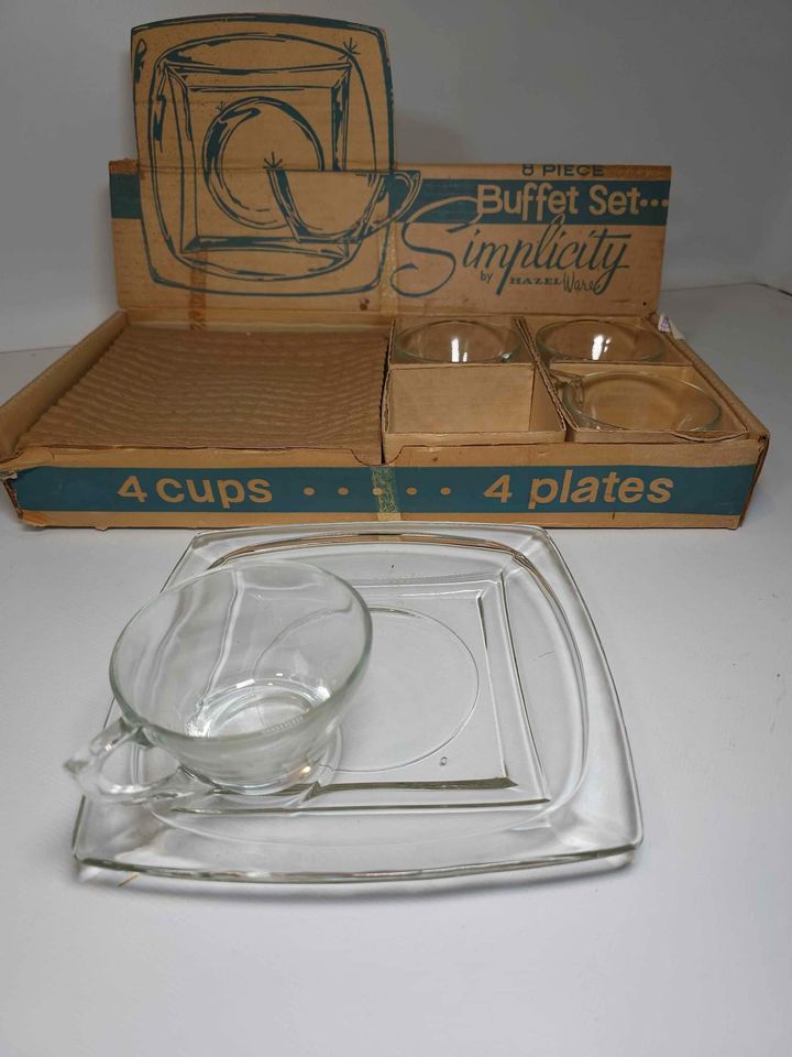 Eight Piece Vintage Glass Serving Set