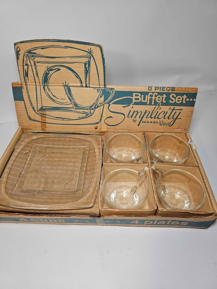 Eight Piece Vintage Glass Serving Set