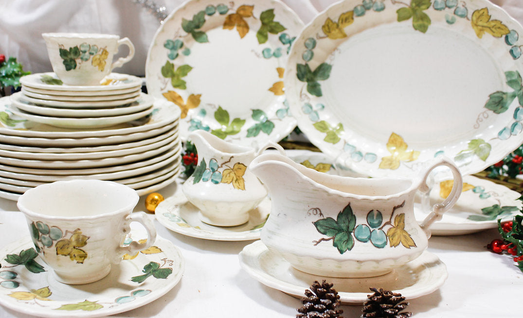 12 Piece Metlox Vineyard Design Vernon Ware
