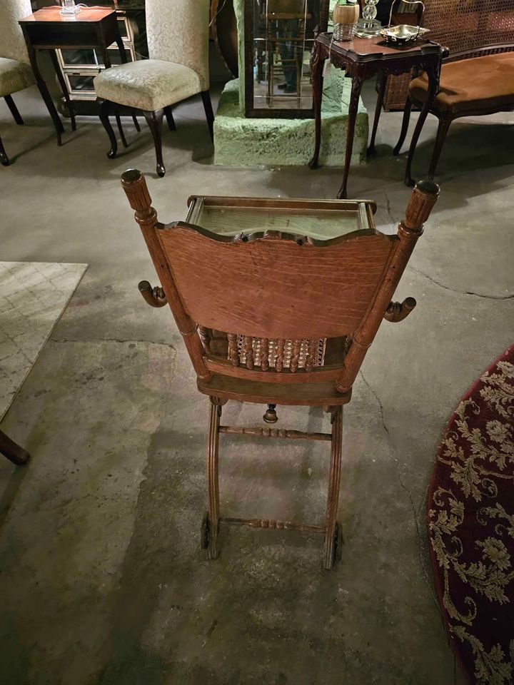Combination Antique High Chair and Stroller