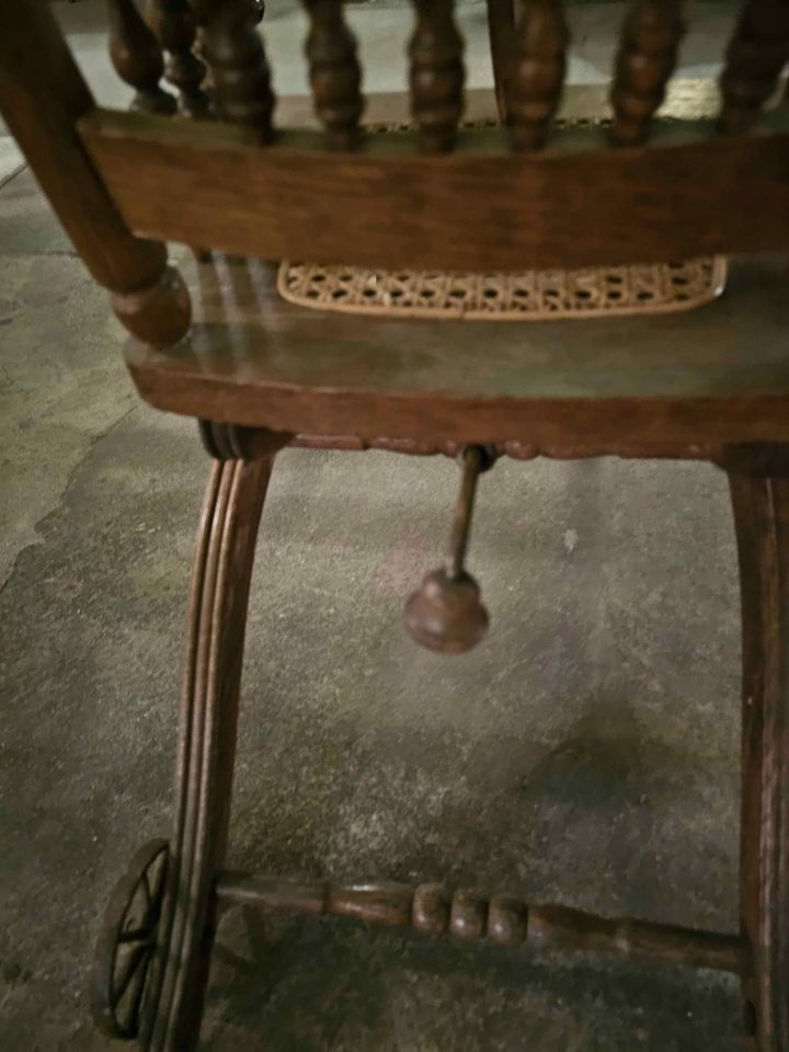 Combination Antique High Chair and Stroller