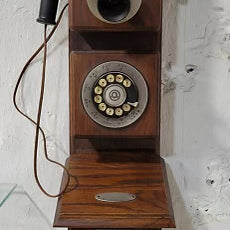 Rotary Telephone – 1940s Black Bakelite Desk Phone with Original Cord