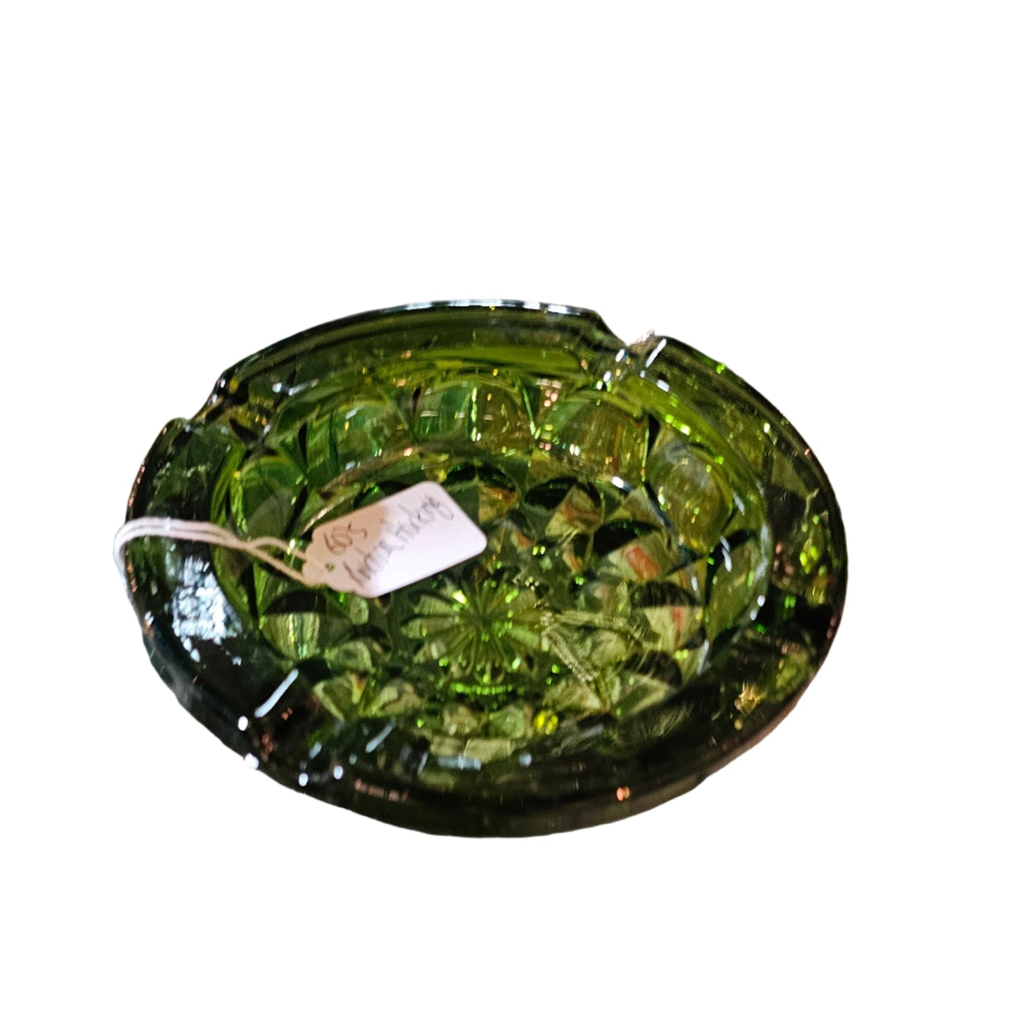 Ashtray Emerald Green Pressed Glass
