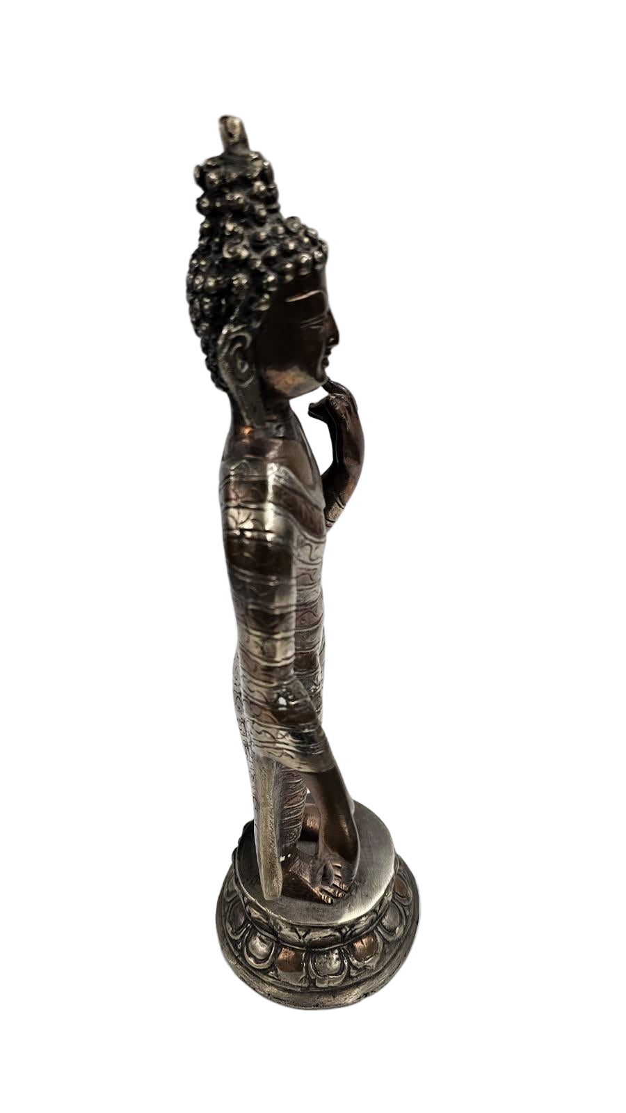 Shakyamuni Buddha Bronze Statue – Partially Gold-Plated Tibetan Vintage Figurine