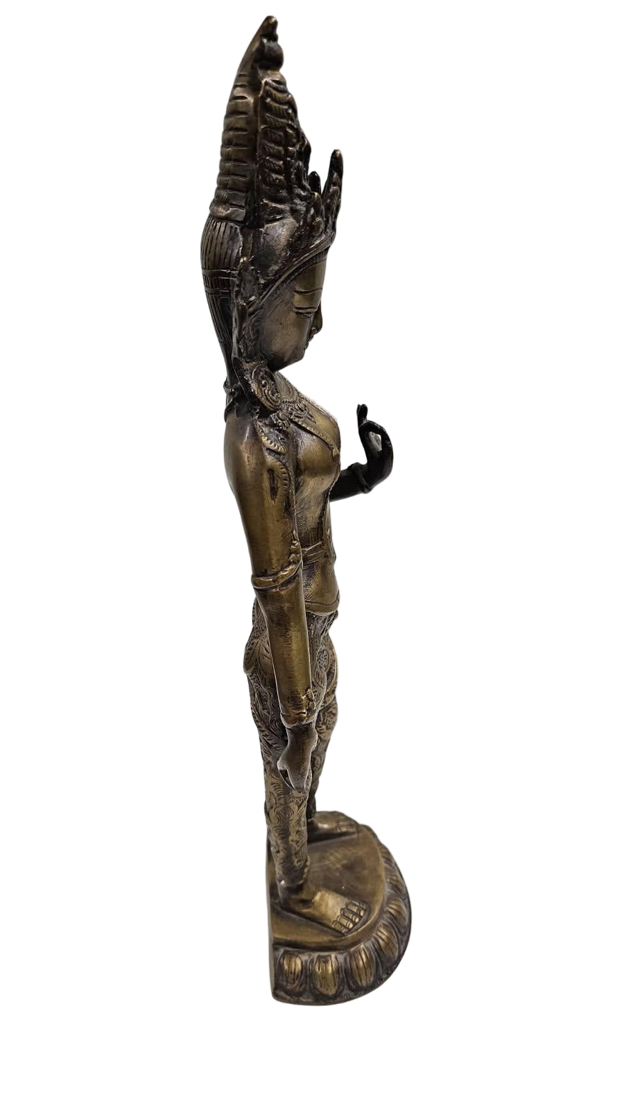 Buddha-Style Statue – 16-Inch Brown Ceramic or Resin Figurine