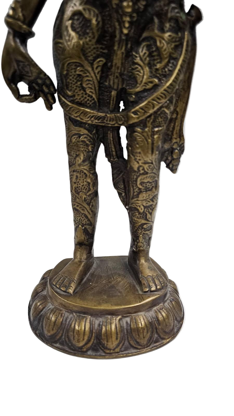 Buddha-Style Statue – 16-Inch Brown Ceramic or Resin Figurine