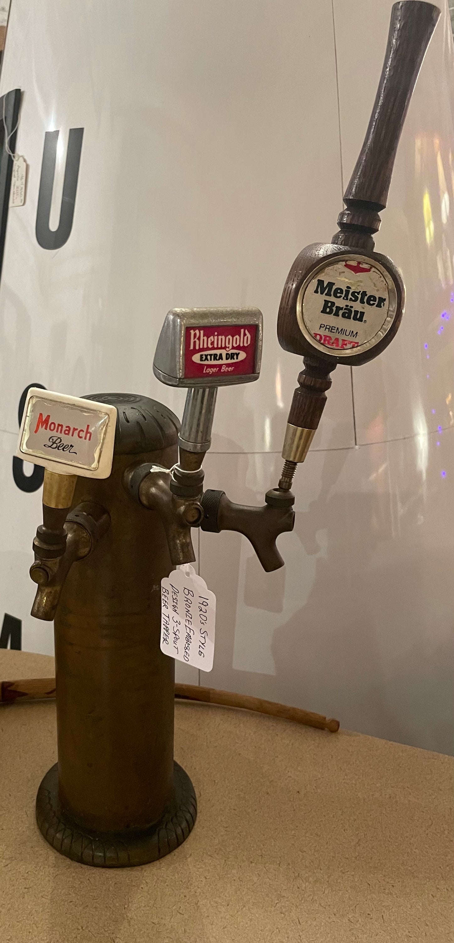 Brass Bar Dispenser – 1920s Three-Spout Beer Tapper