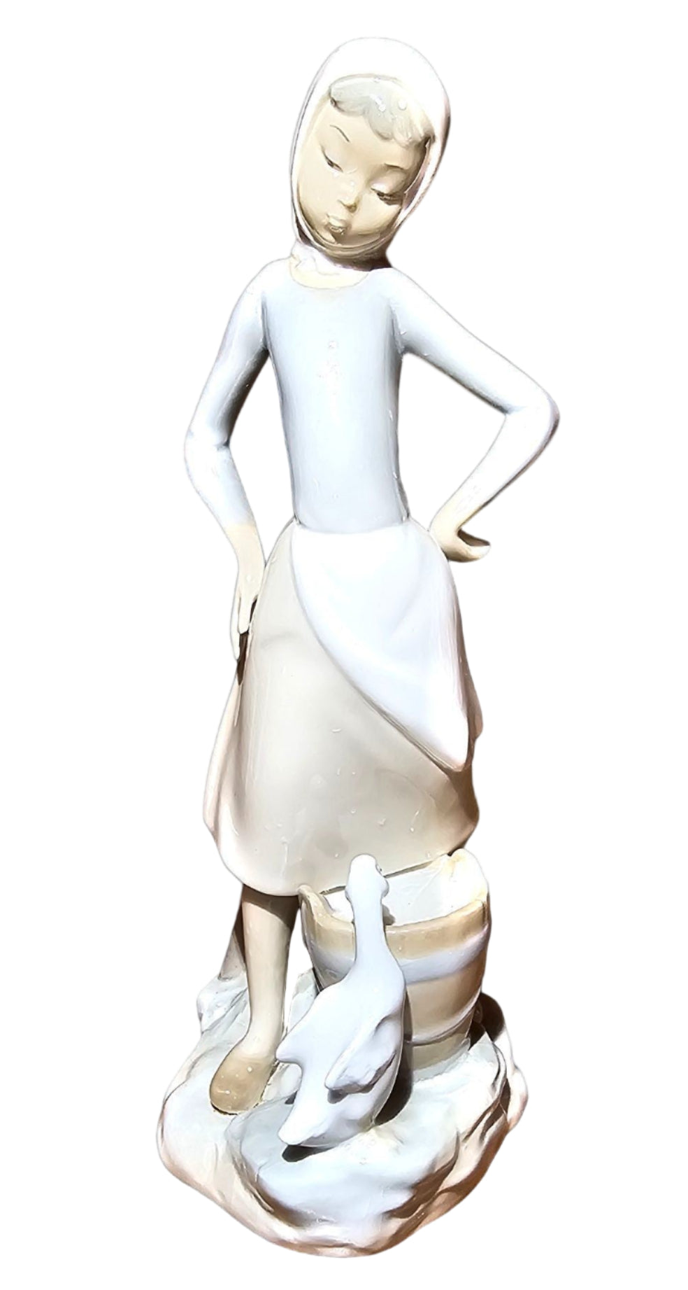 Lladro Porcelain “Girl with Goose” Figurine – Gloss Finish, Spain