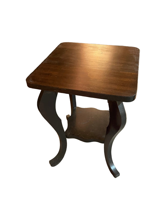 Parlor Table – Wooden Round Accent Table with Carved Detail