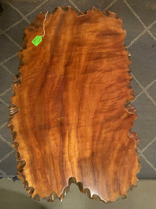 Burled Redwood Coffee Table – Mid-Century Nakashima Style Live Edge Design
