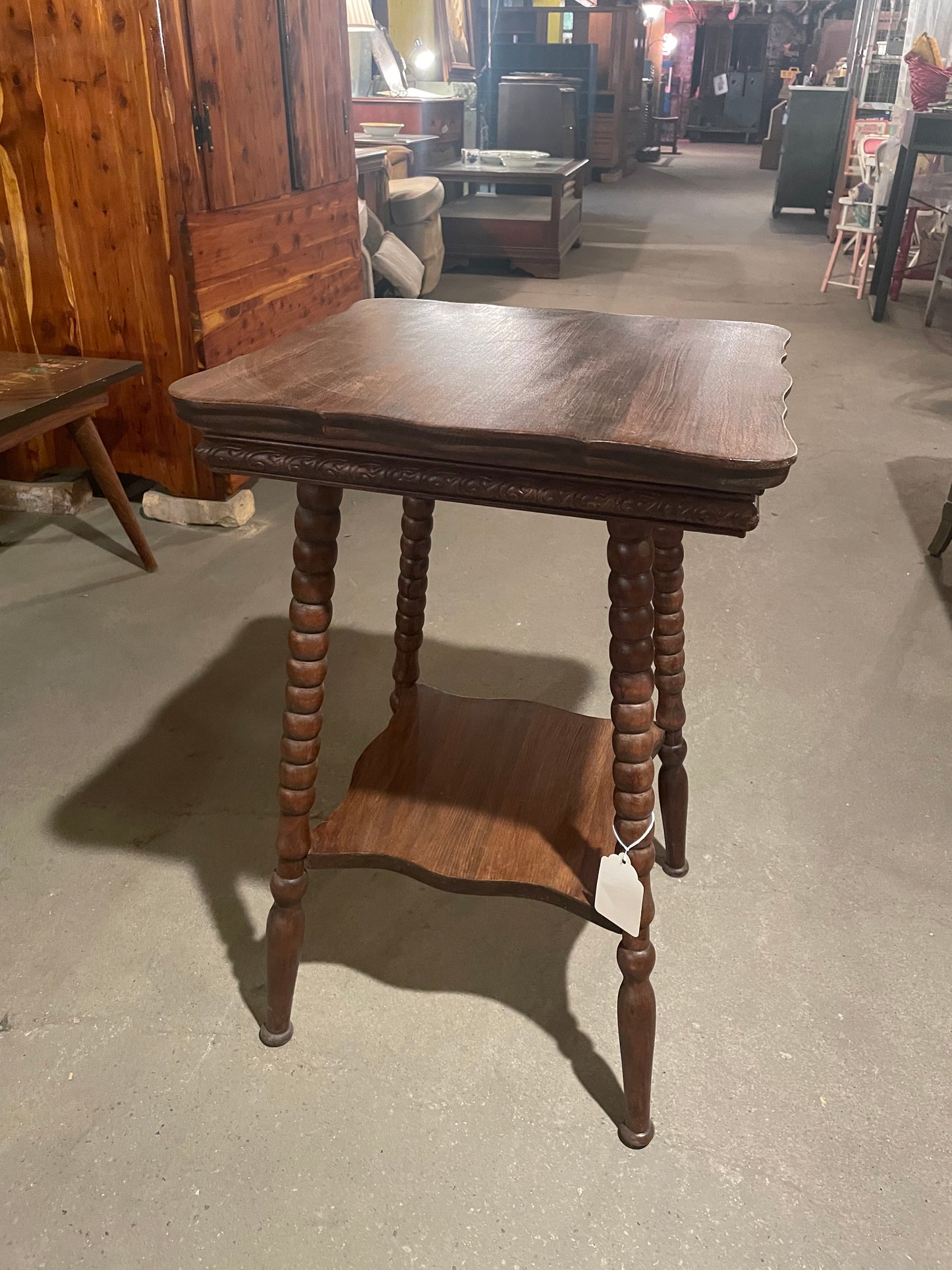 Side Table with Bobbin Legs-- Antique from the 1930s