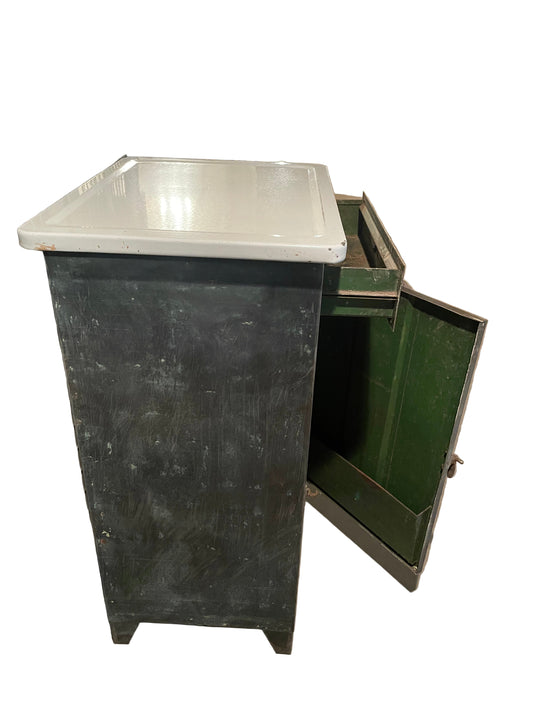 Industrial Cabinet – Vintage Metal Storage Unit with Drawers and Steel Frame