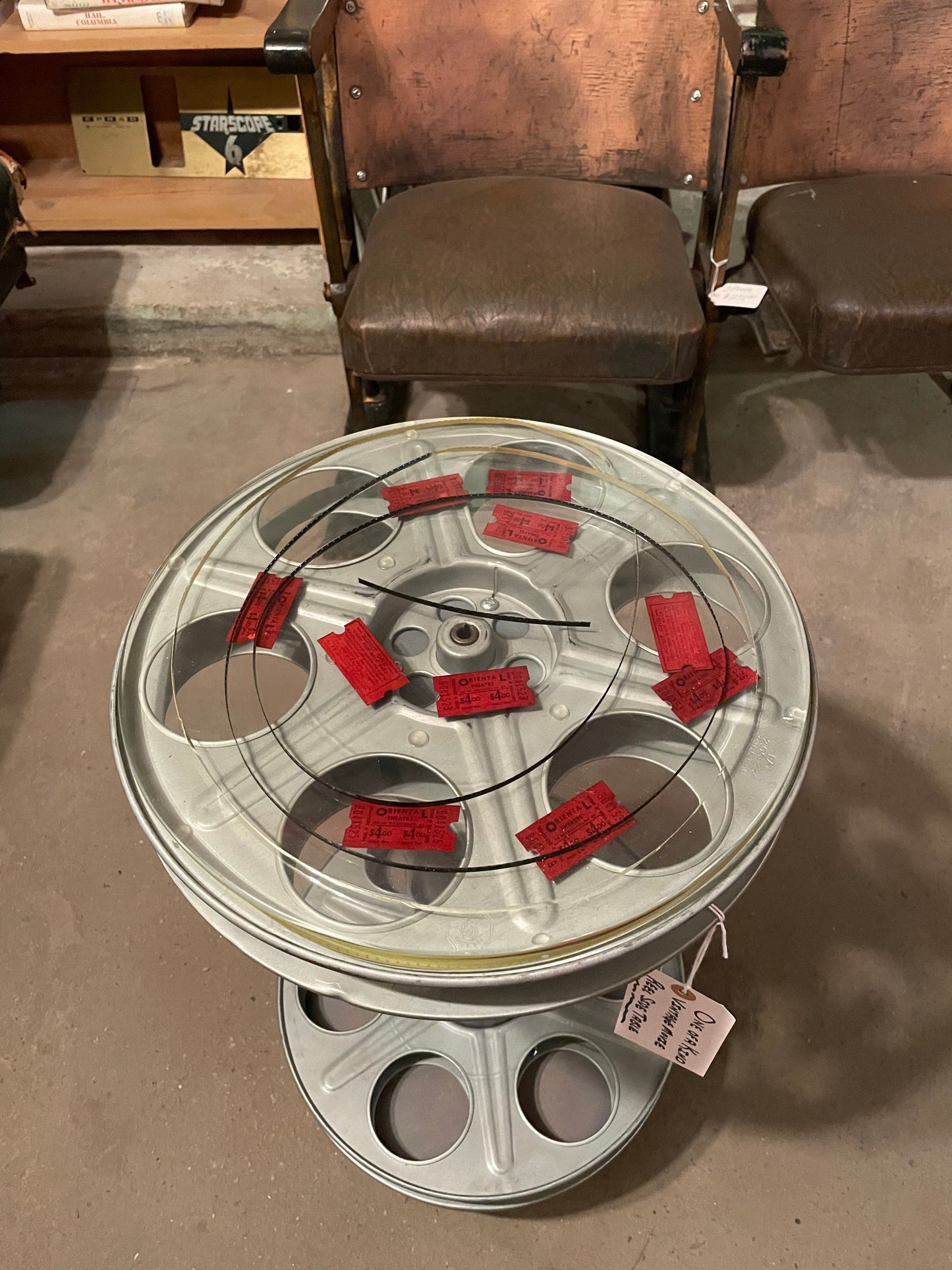 One-of-a-Kind Vintage Film Reel Table