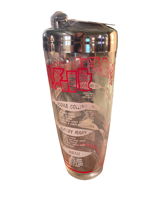 Cocktail Shaker – Barware with Built-In Recipe List