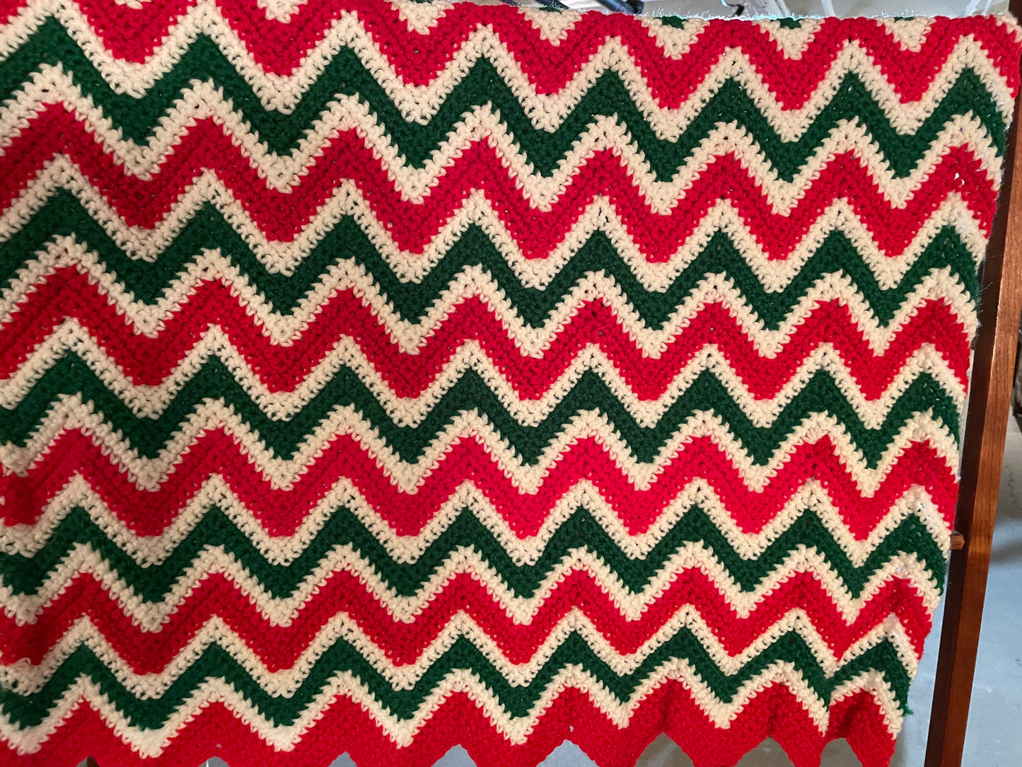 Crochet Blanket with Christmas Colors