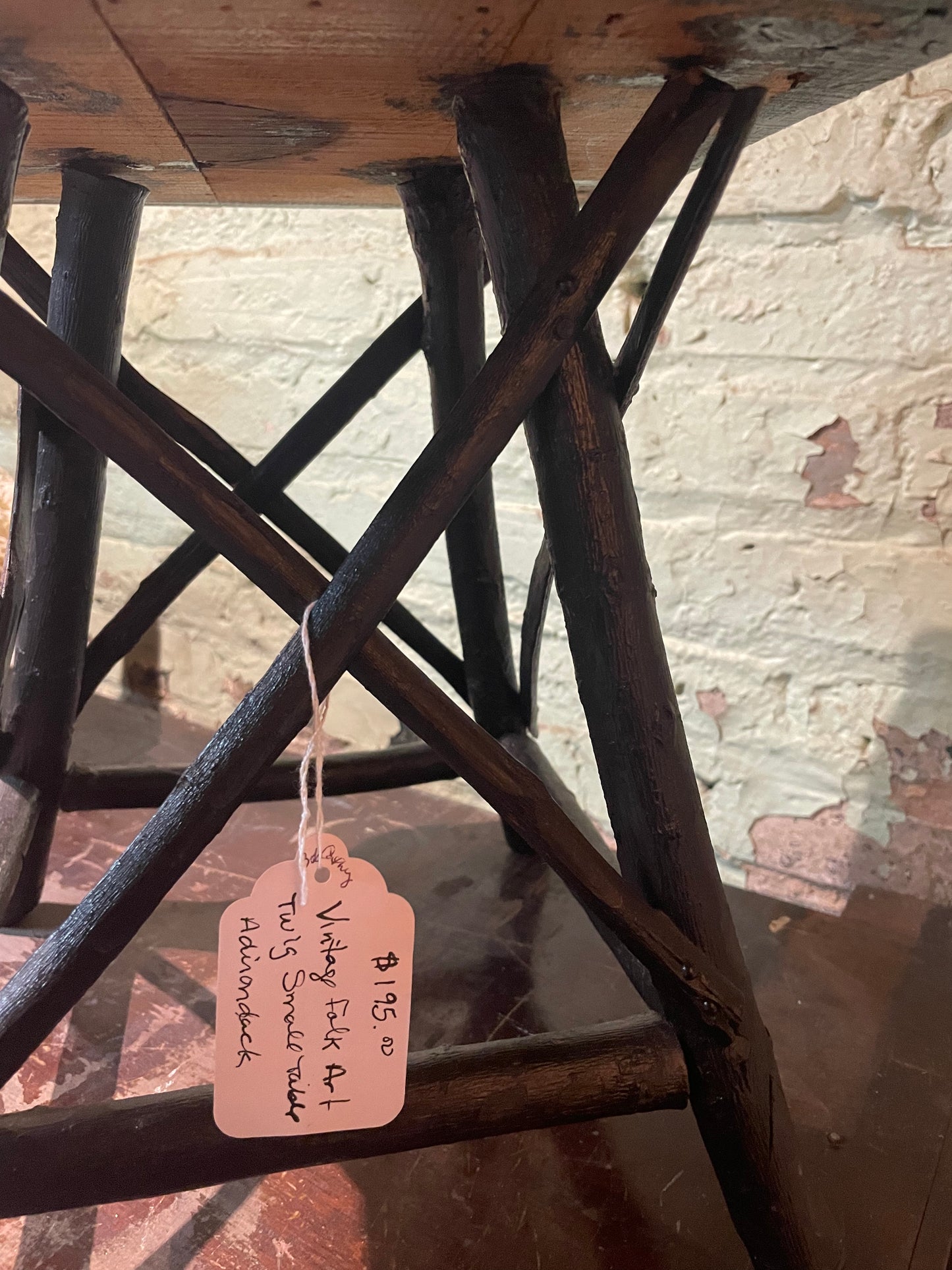 Small Twig Table Folk Art Vintage