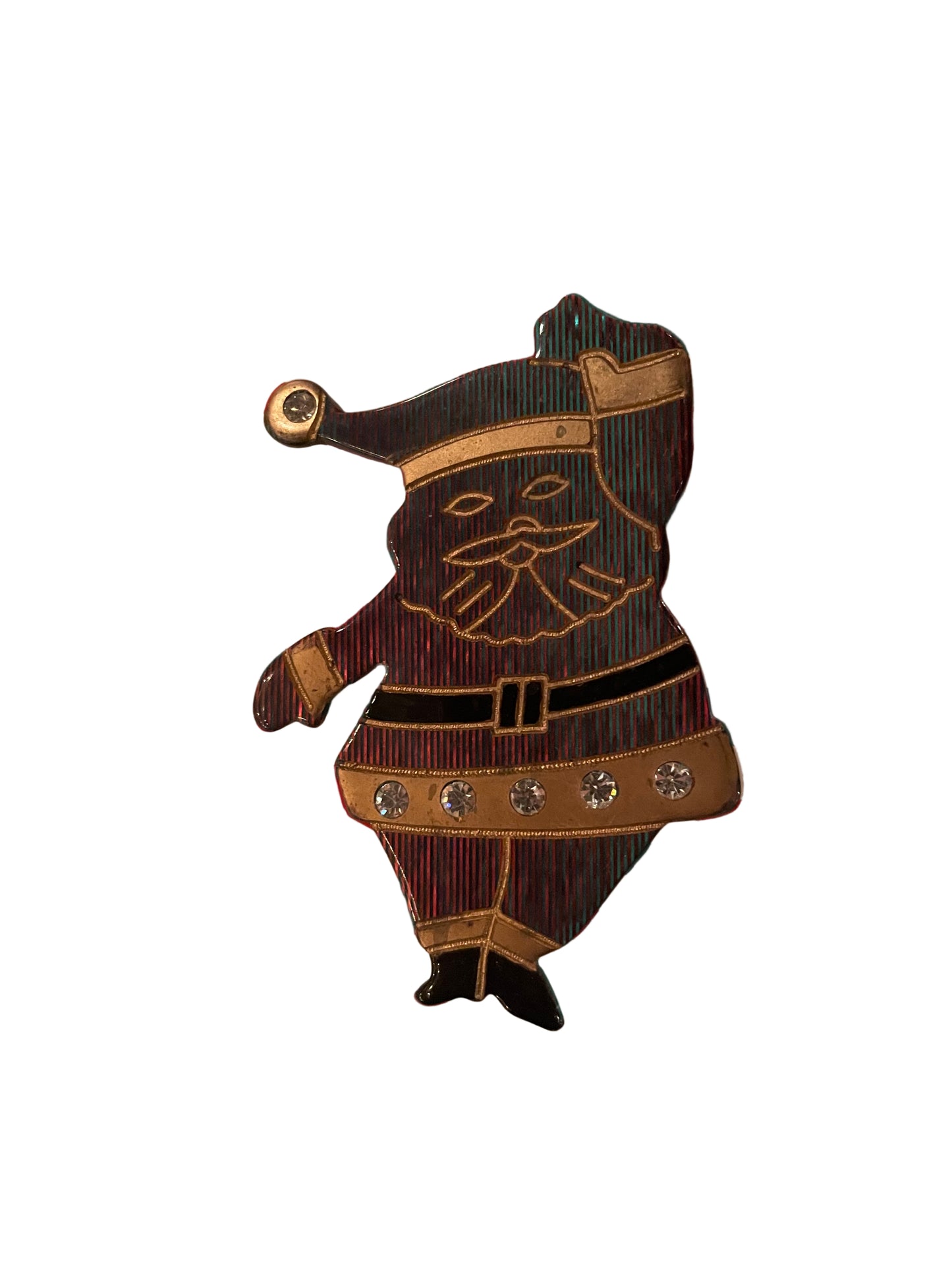 Santa Claus Brooch – Shiny Red Acrylic Christmas Pin