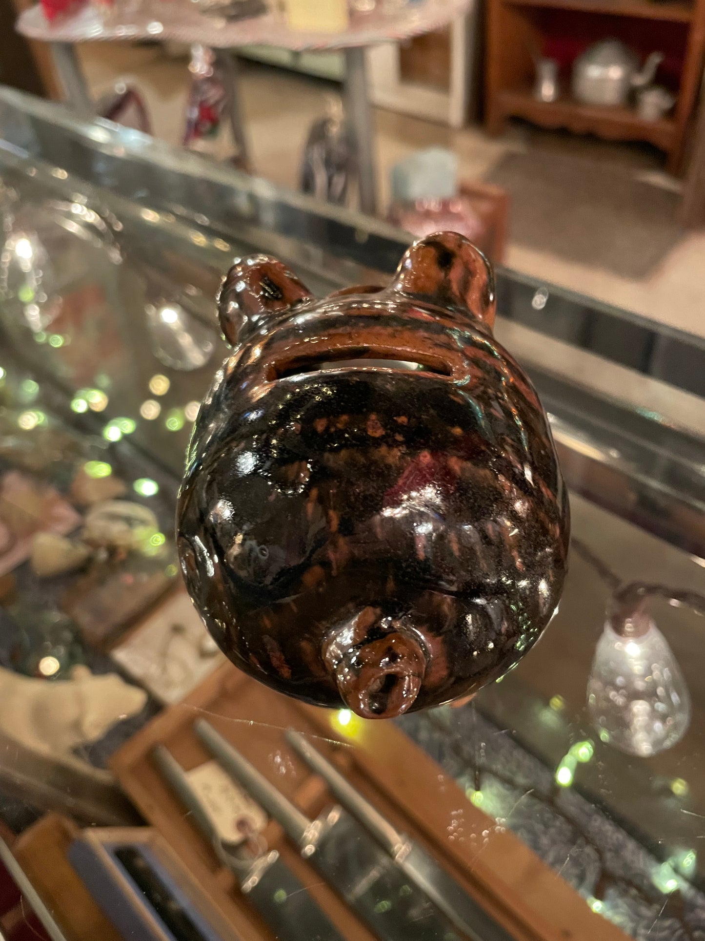 Cork Nose Folk Art Piggy Bank