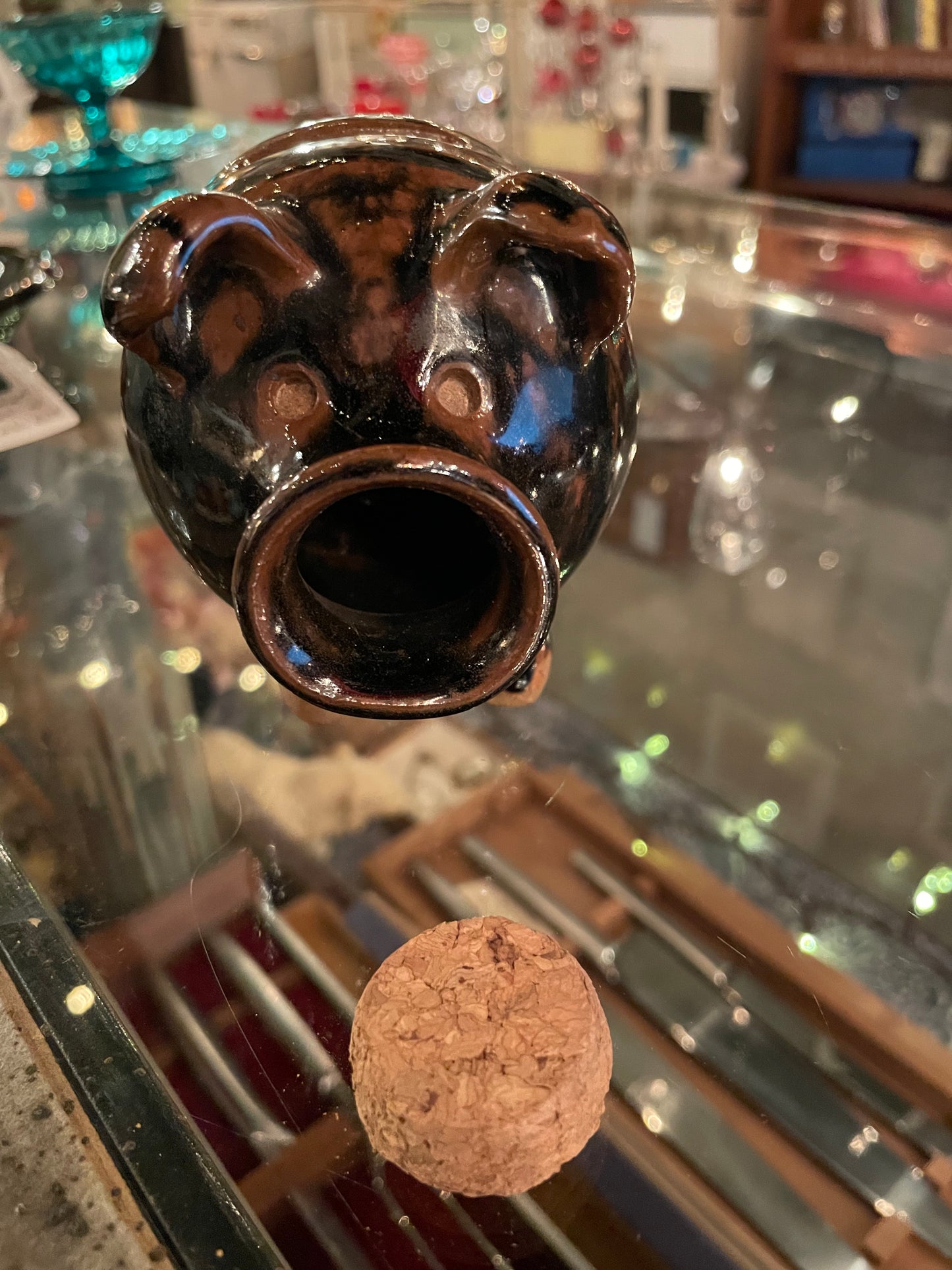 Cork Nose Folk Art Piggy Bank
