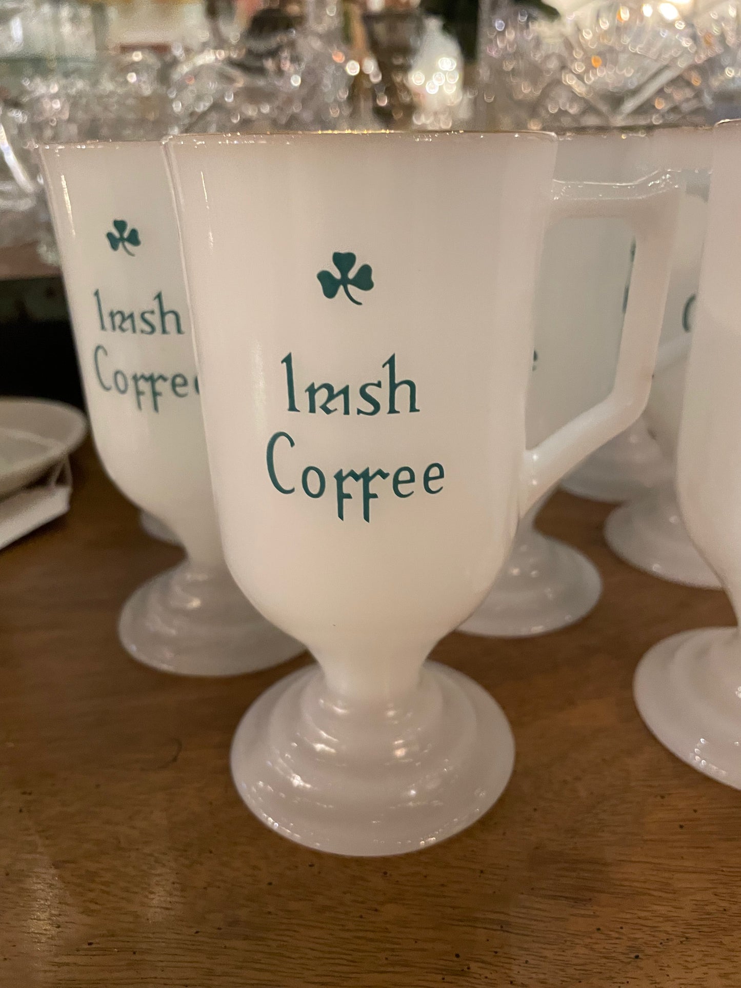 Set of Irish Coffee Glasses – Footed Glass Mugs with Handles