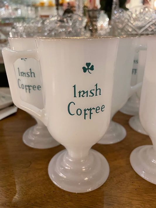 Set of Irish Coffee Glasses – Footed Glass Mugs with Handles