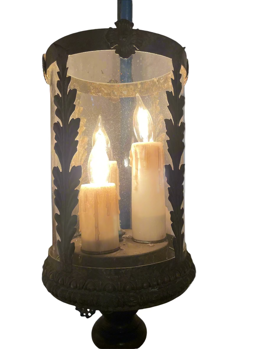 Torchiere Lamp – Antique Cast Iron Floor Light with Ornate Detailing