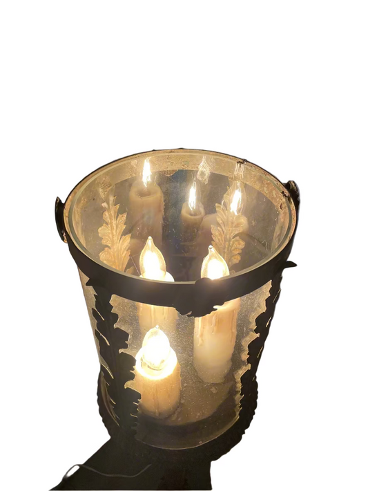 Torchiere Lamp – Antique Cast Iron Floor Light with Ornate Detailing