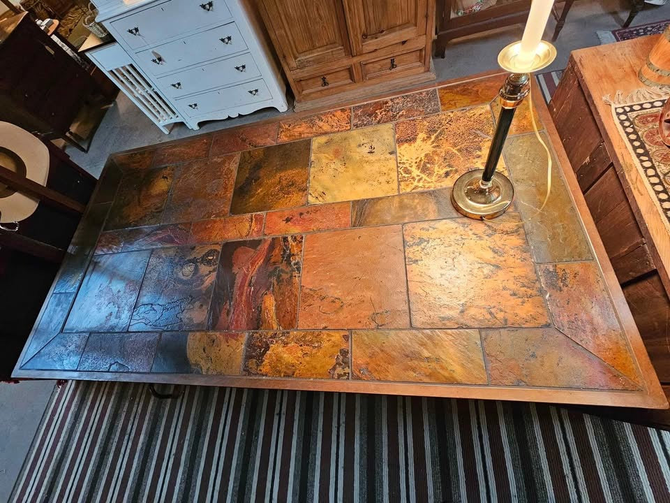 Slate Tile Top Contemporary Table