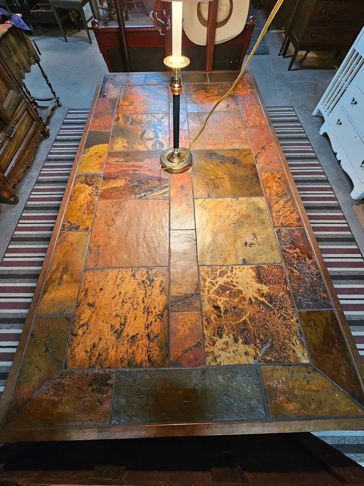 Slate Tile Top Contemporary Table
