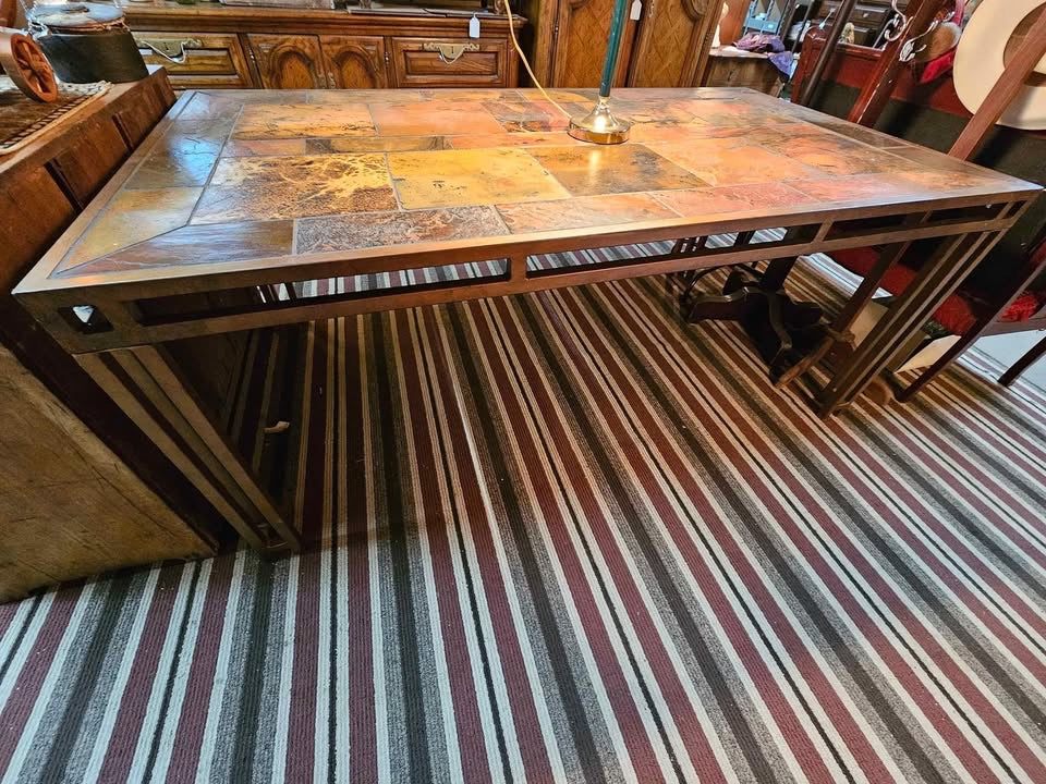 Slate Tile Top Contemporary Table