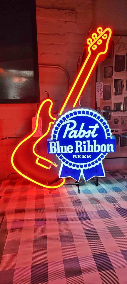 Pabst Blue Ribbon Neon Sign At Beyond Grandmas House Vintage, LLC