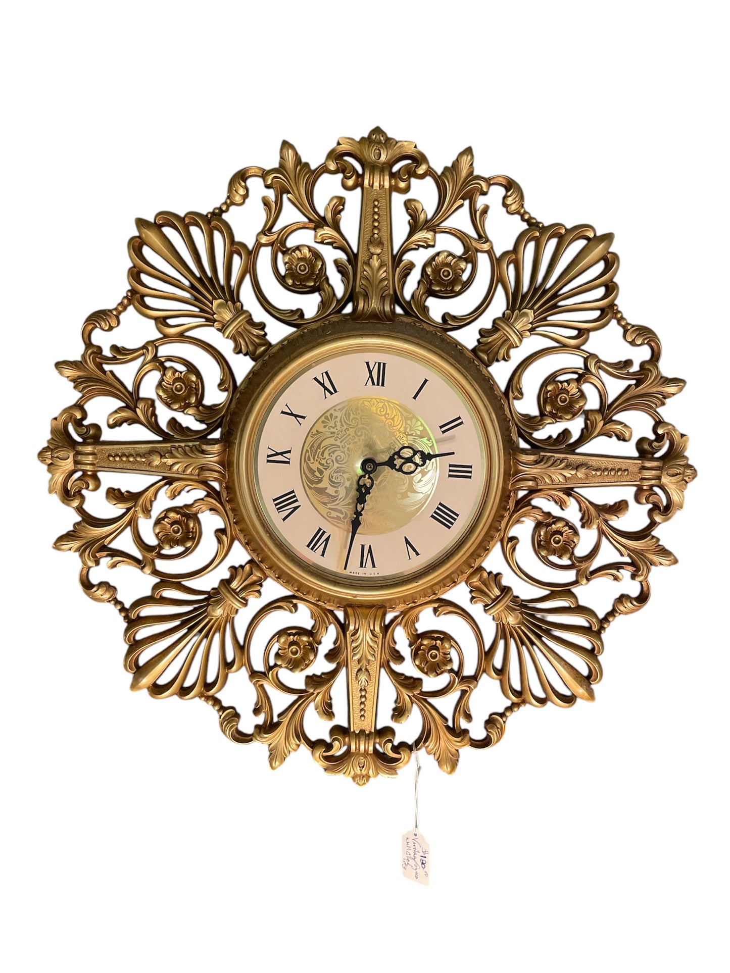 Hollywood Regency Midcentury Wall Clock