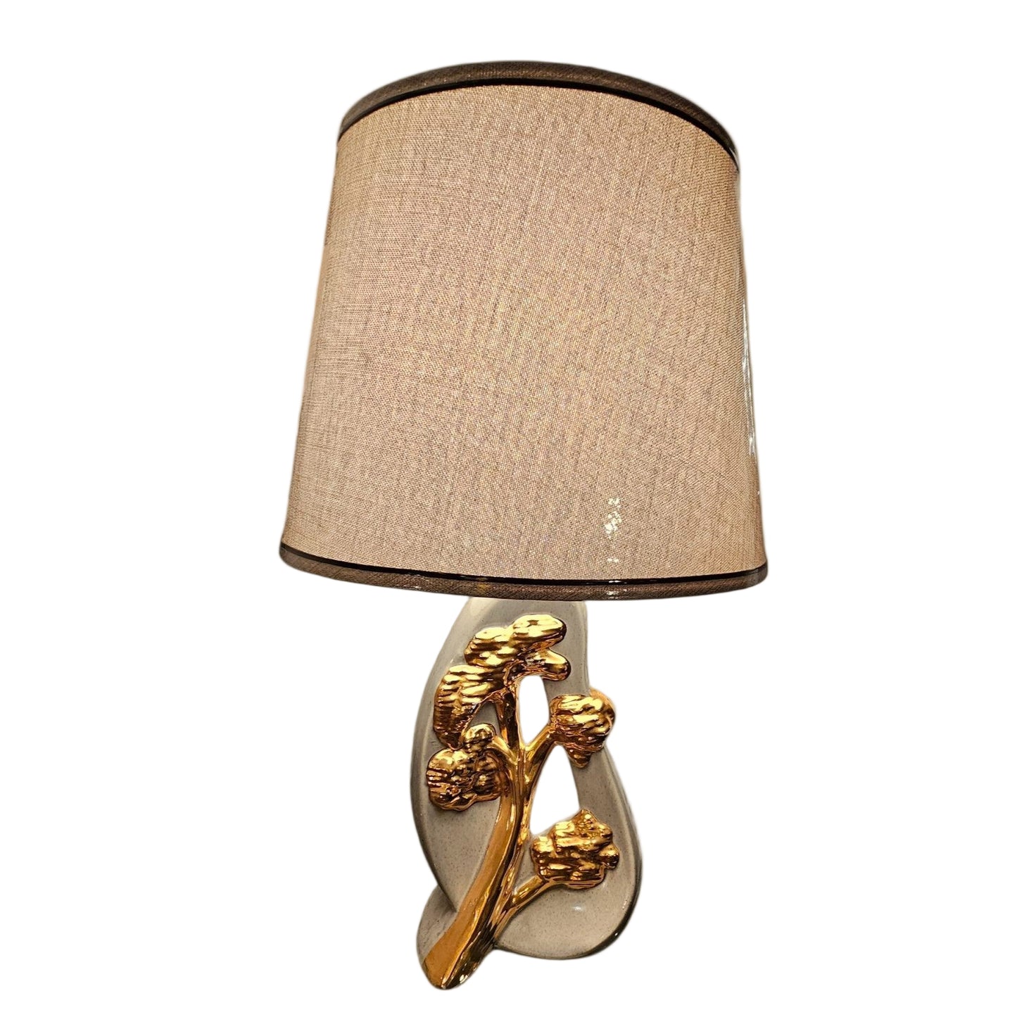 Sculptural Ceramic Table Lamp with Textured Shade