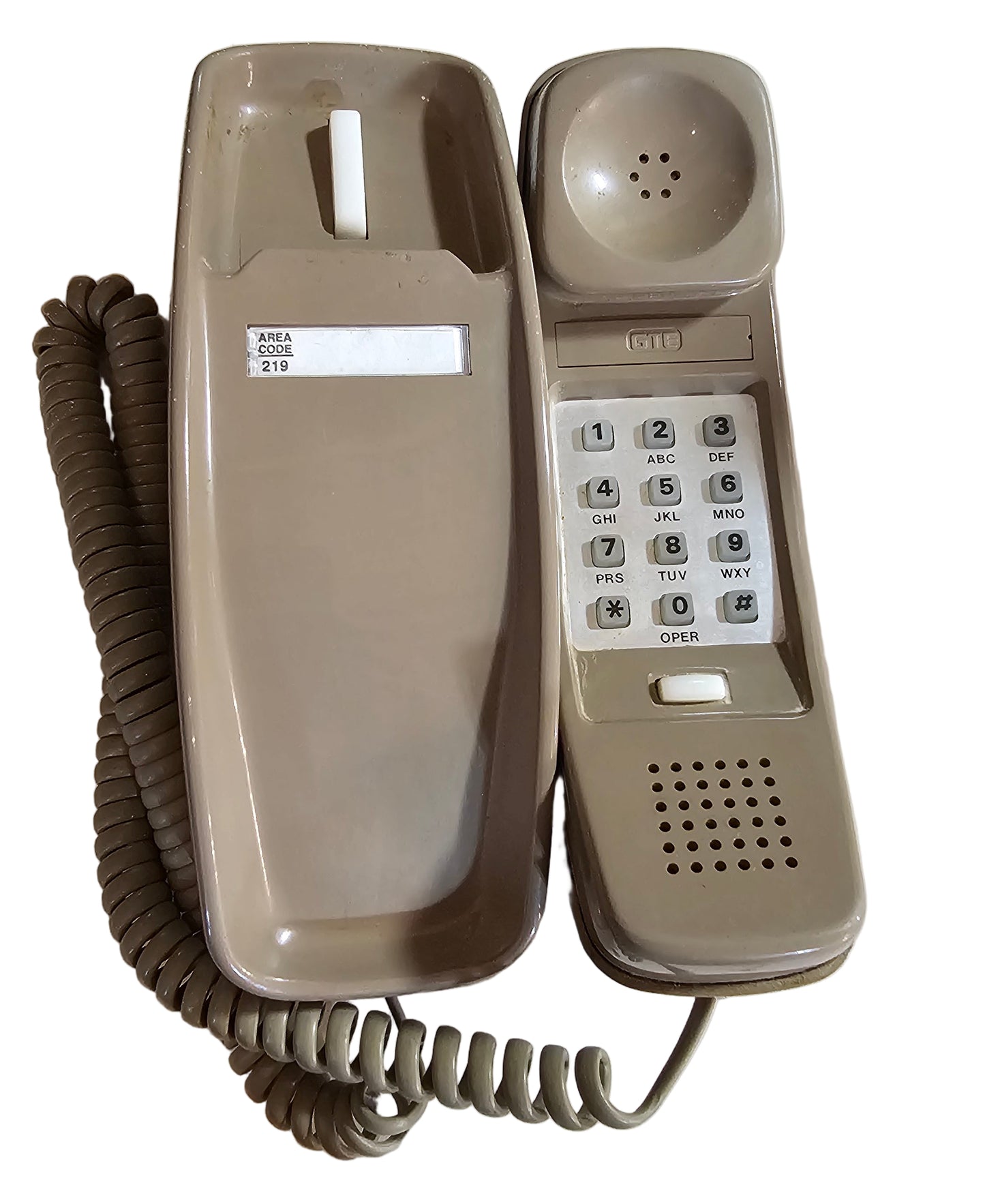Vintage GTE Slimline Telephone — Taupe