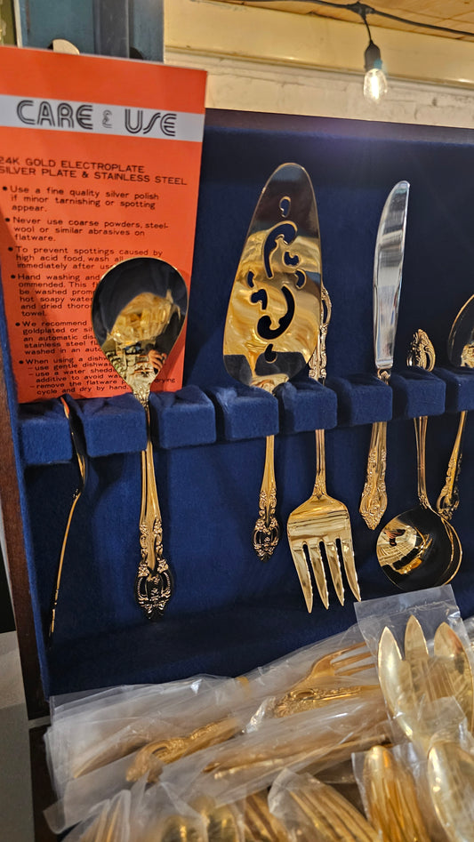 Vintage Gold Flatware Set